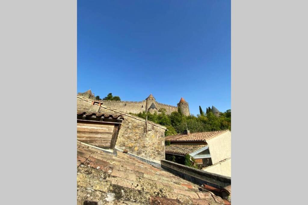 Maison au pied de la cité médiévale de Carcasona Exterior foto